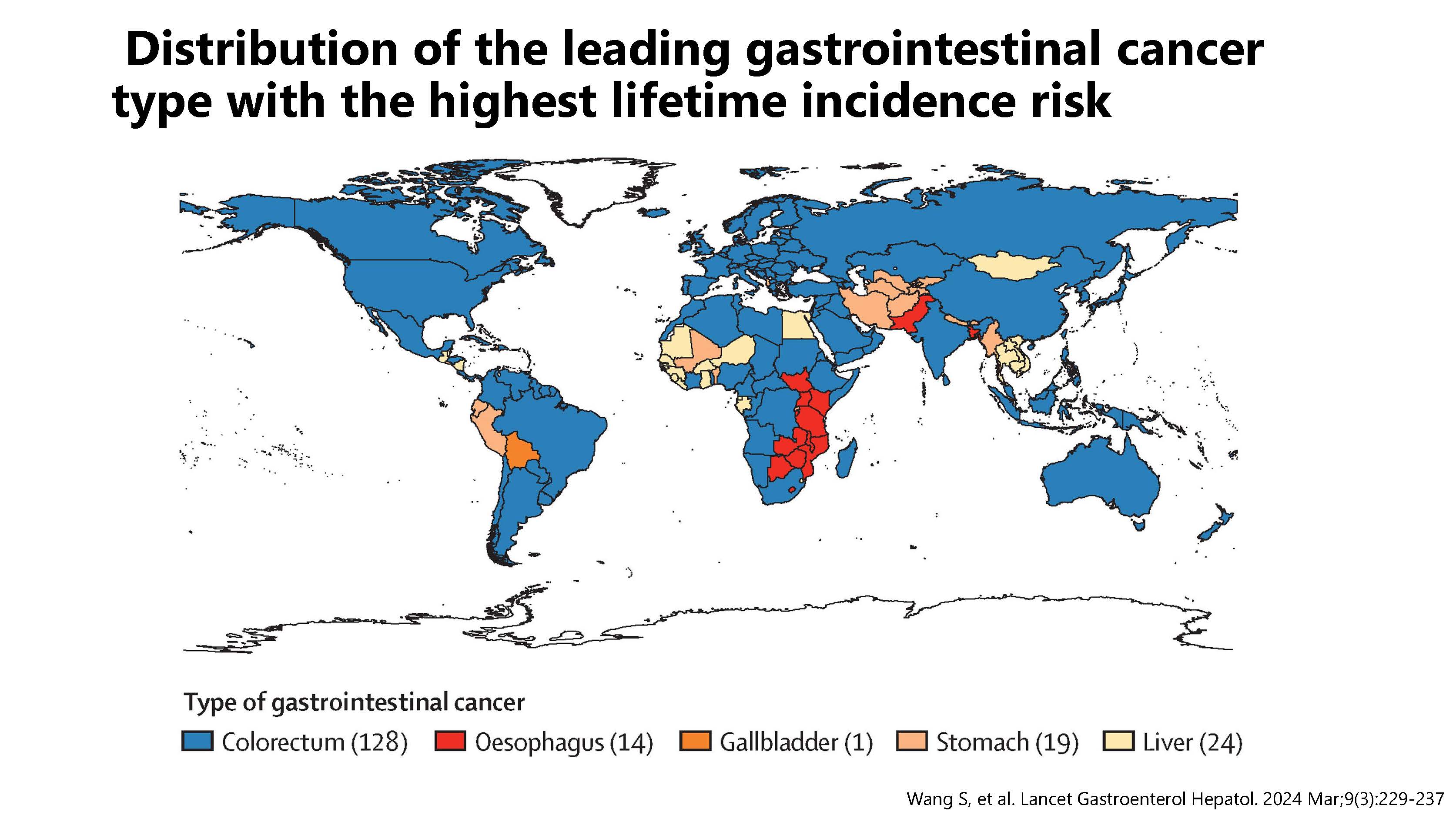 Latest infromation: The incidence and mortality of gastrointestinal cancers in each country using GLOBOCAN data