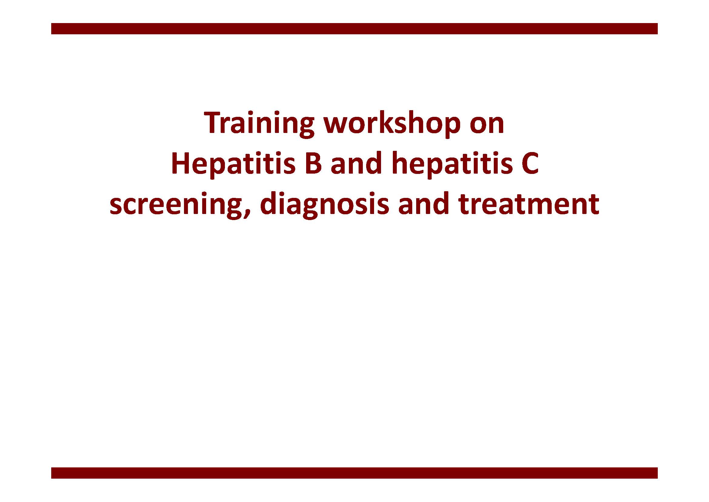 Training Modules for Viral Hepatitis B/C