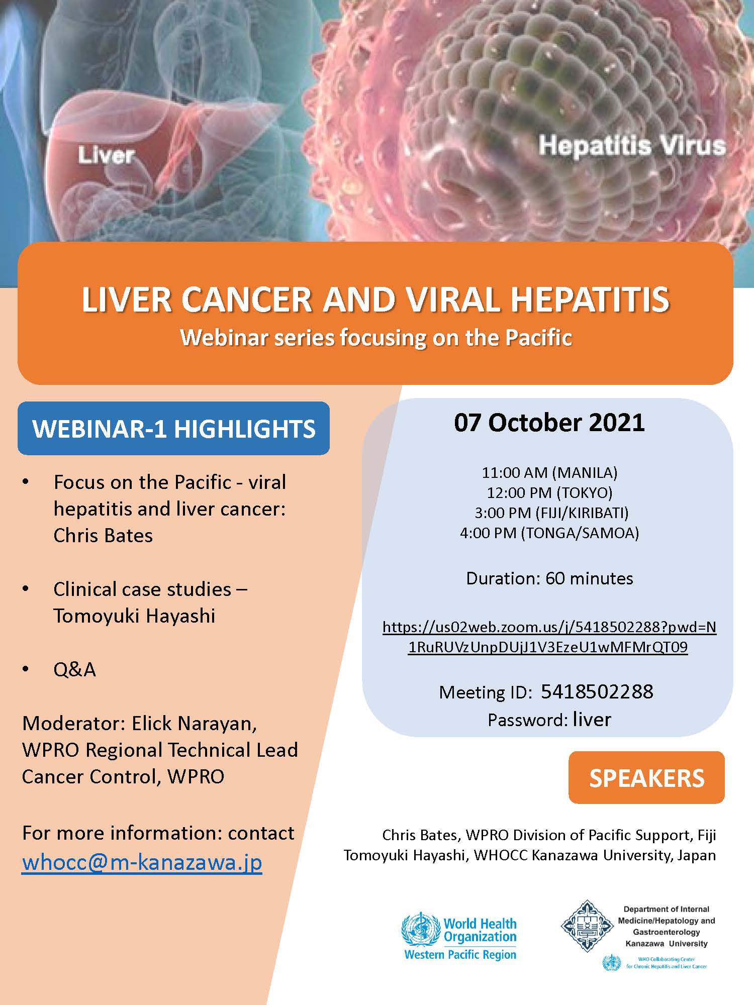 Liver cancer and viral hepatitis webinar series. Webinar 1: Liver cirrhosis