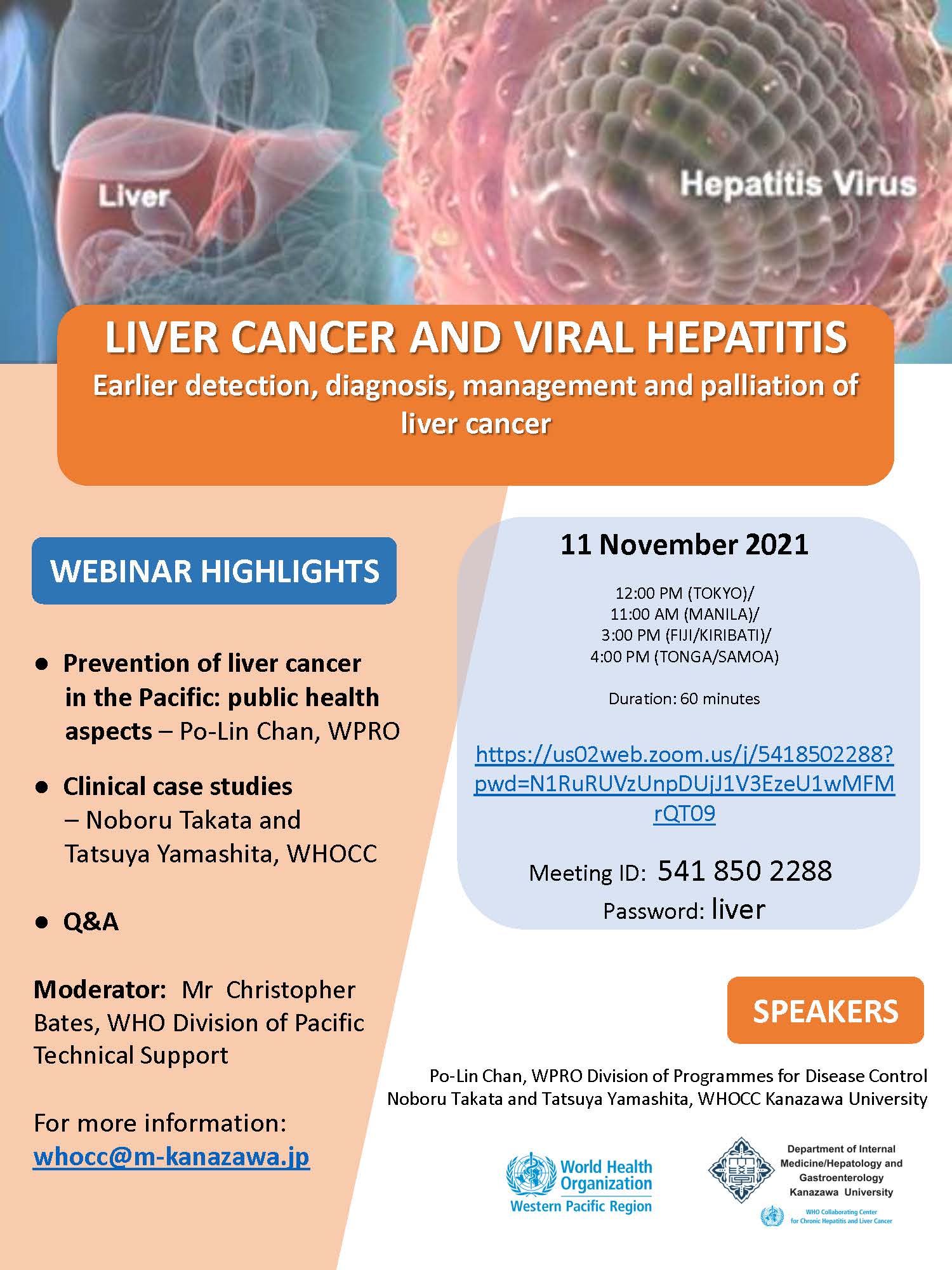 Liver cancer and viral hepatitis webinar series. Webinar 2: Liver cancer