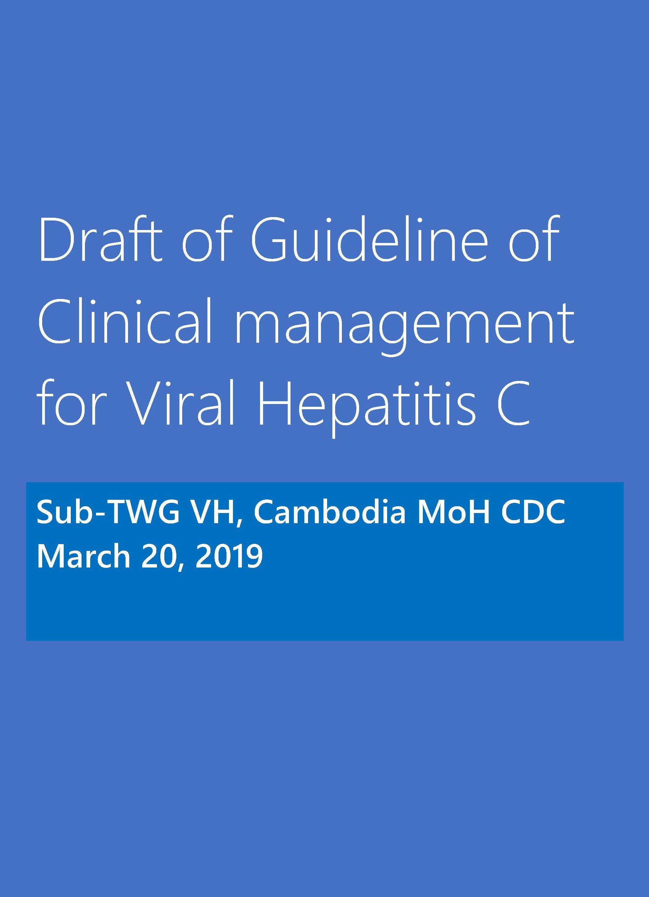 Cambodia hepatitis C guidelines draft review